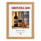 Amontillado – Spanish Dessert Wine, Wine Bar Poster, set in oak frame