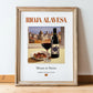 Rioja Alavesa – Spanish Red Wine, Vineyard Terrace Print, in wooden frame leaning on the floor
