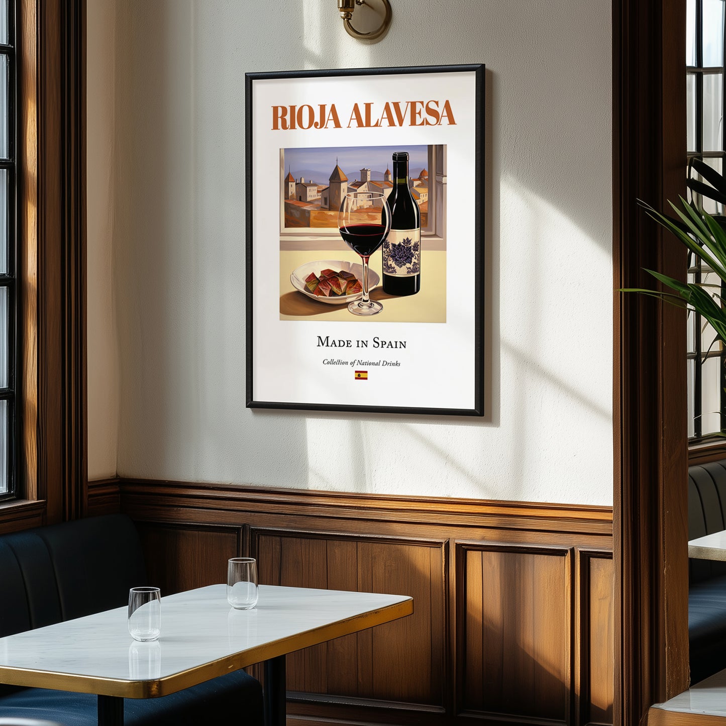 Rioja Alavesa – Spanish Red Wine, Vineyard Terrace Print, clean layout with no caption