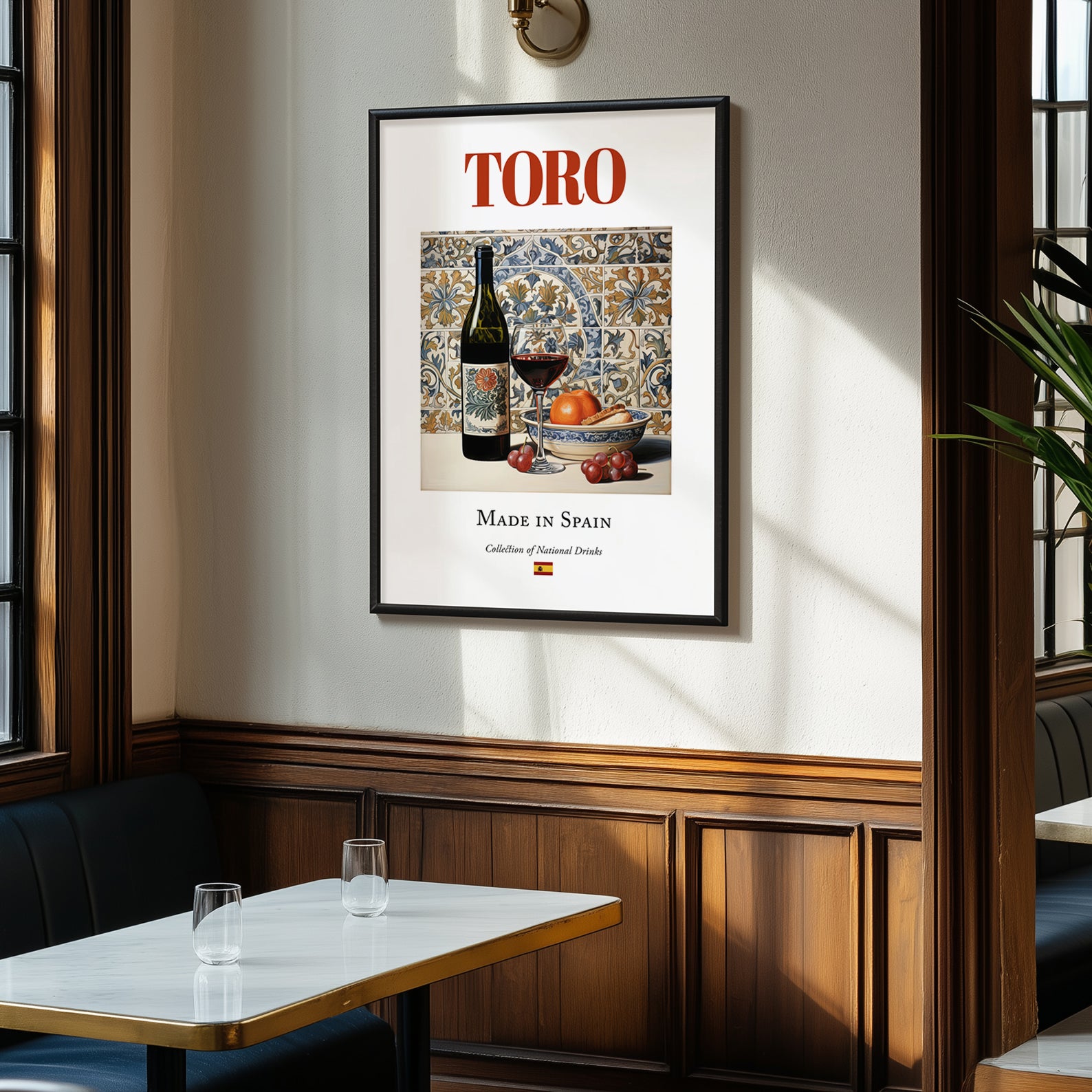 Toro – Spanish Red Wine, Wine Bar Print, clean layout with no caption