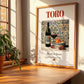 Toro – Spanish Red Wine, Wine Bar Print, no-text version framed in wood