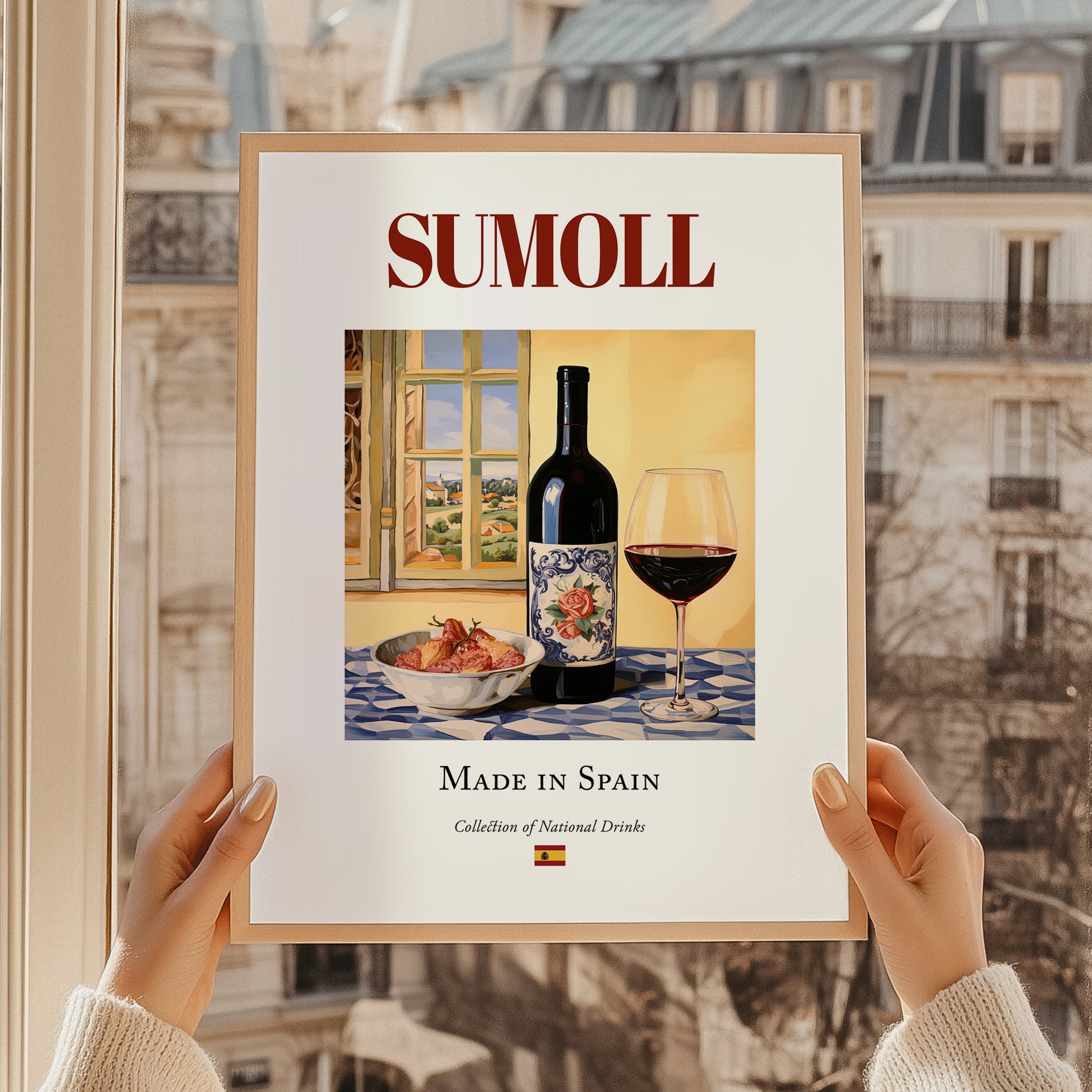Sumoll – Spanish Red Wine, Tasting Room Poster, styled in a charming Paris street view