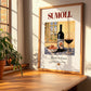 Sumoll – Spanish Red Wine, Tasting Room Poster, no-text version framed in wood