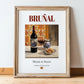 Bruñal – Spanish Red Wine, Vineyard Terrace Wall Decor, in wooden frame leaning on the floor
