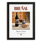 Bruñal – Spanish Red Wine, Vineyard Terrace Wall Decor, in sleek black frame