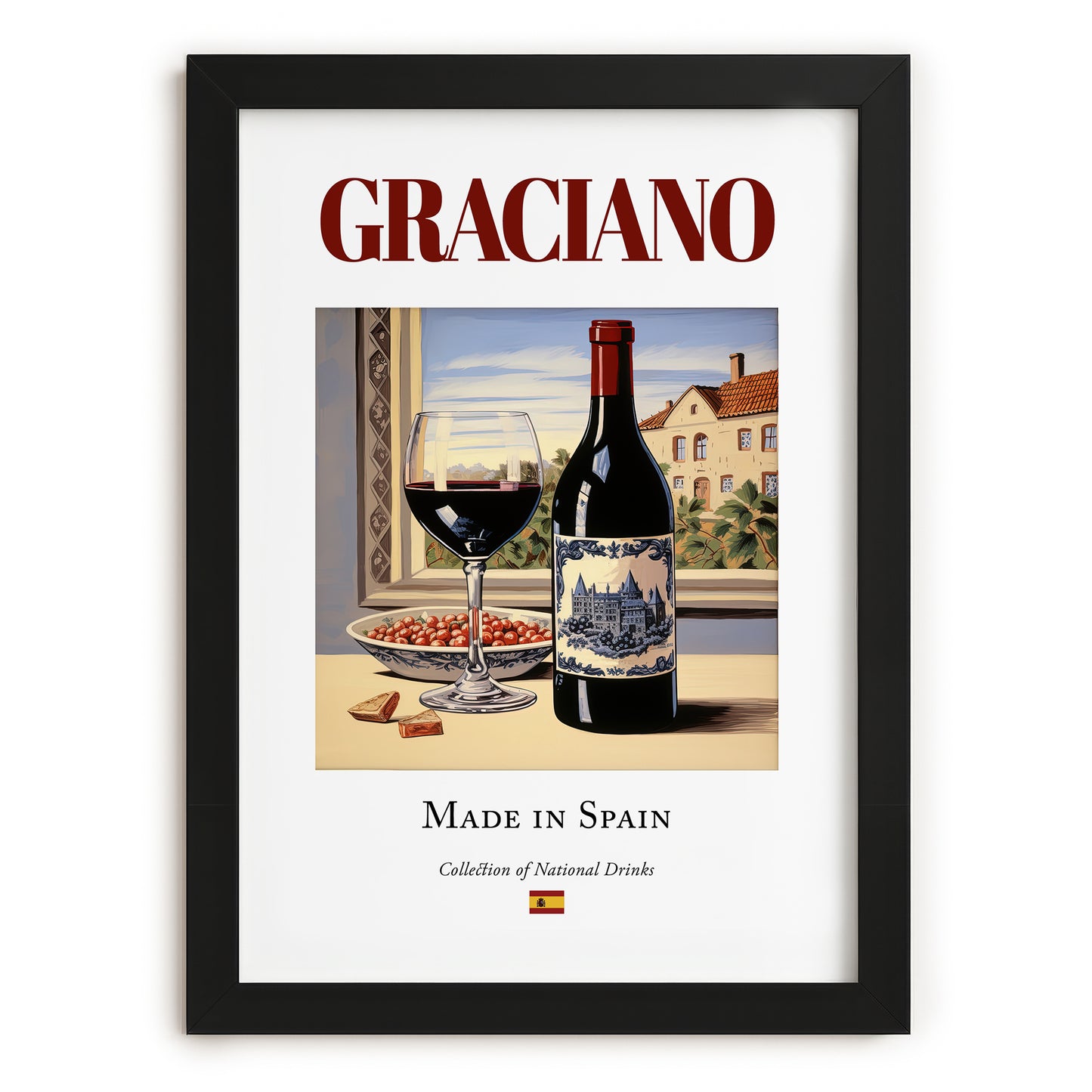 Graciano – Spanish Red Wine, Enoteca Poster, in sleek black frame