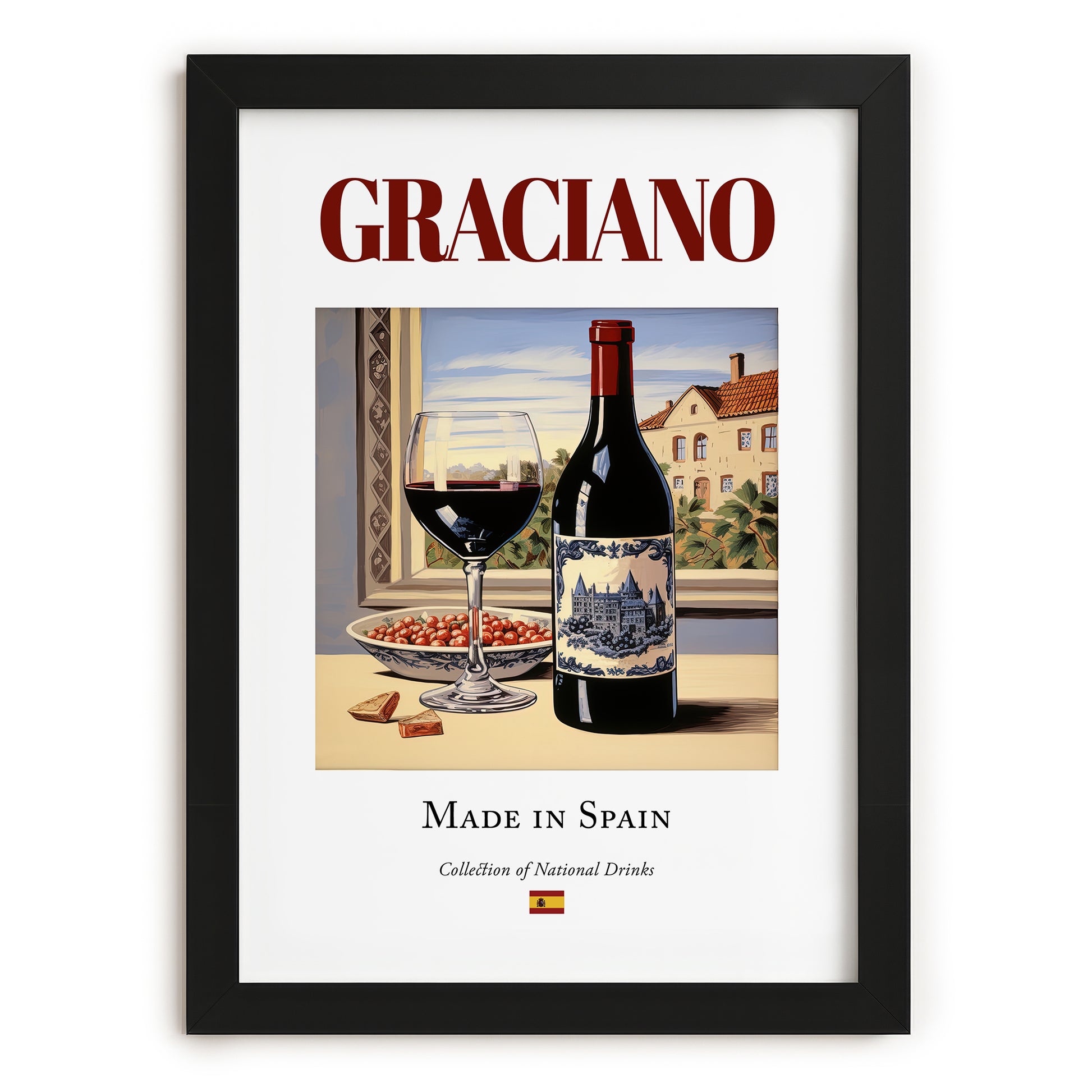 Graciano – Spanish Red Wine, Enoteca Poster, in sleek black frame