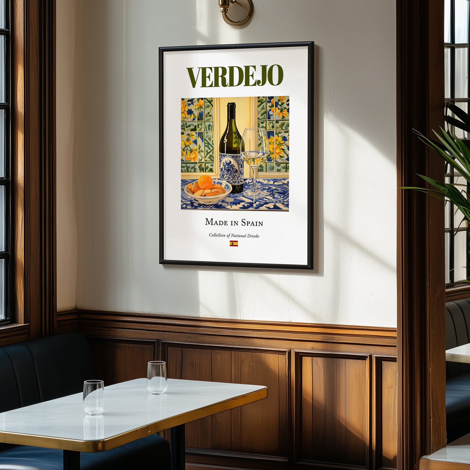 Verdejo – Spanish White Wine, Vinoteca Painting, clean layout with no caption