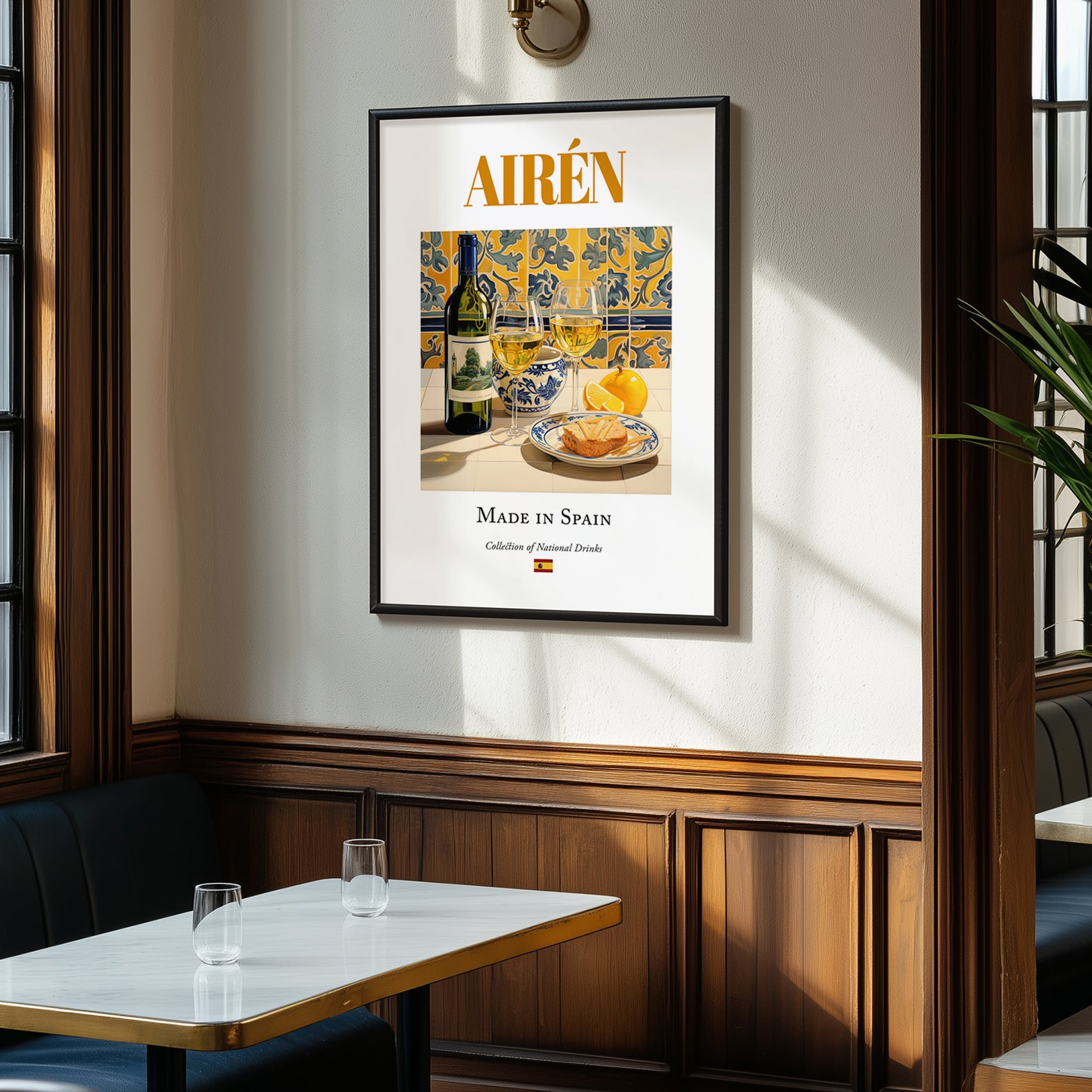 Airén – Spanish White Wine, Vinoteca Poster, clean layout with no caption