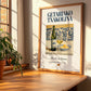 Getariako Txakolina – Spanish White Wine, Vineyard Terrace Painting, no-text version framed in wood