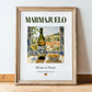Marmajuelo – Spanish White Wine, Bodega Poster, in wooden frame leaning on the floor