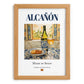 Alcañón – Spanish White Wine, Bodega Wall Art, set in oak frame