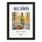Alcañón – Spanish White Wine, Bodega Wall Art, in sleek black frame