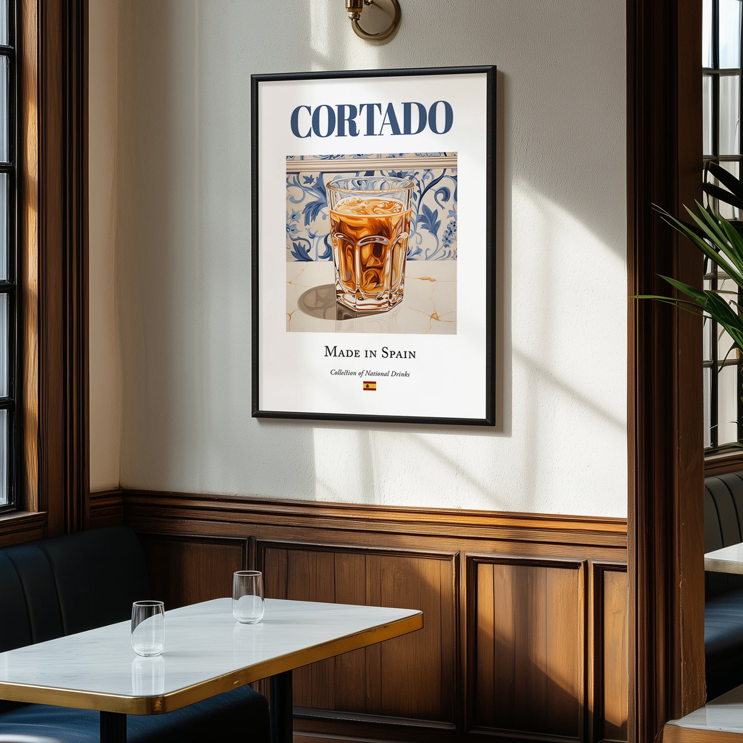 Cortado – Spanish Coffee, Espresso Bar Print, clean layout with no caption