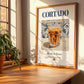 Cortado – Spanish Coffee, Espresso Bar Print, no-text version framed in wood