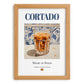 Cortado – Spanish Coffee, Espresso Bar Print, set in oak frame