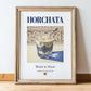Horchata – Spanish Beverage Drink, Hotel Lobby Illustration, in wooden frame leaning on the floor