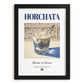 Horchata – Spanish Beverage Drink, Hotel Lobby Illustration, in sleek black frame