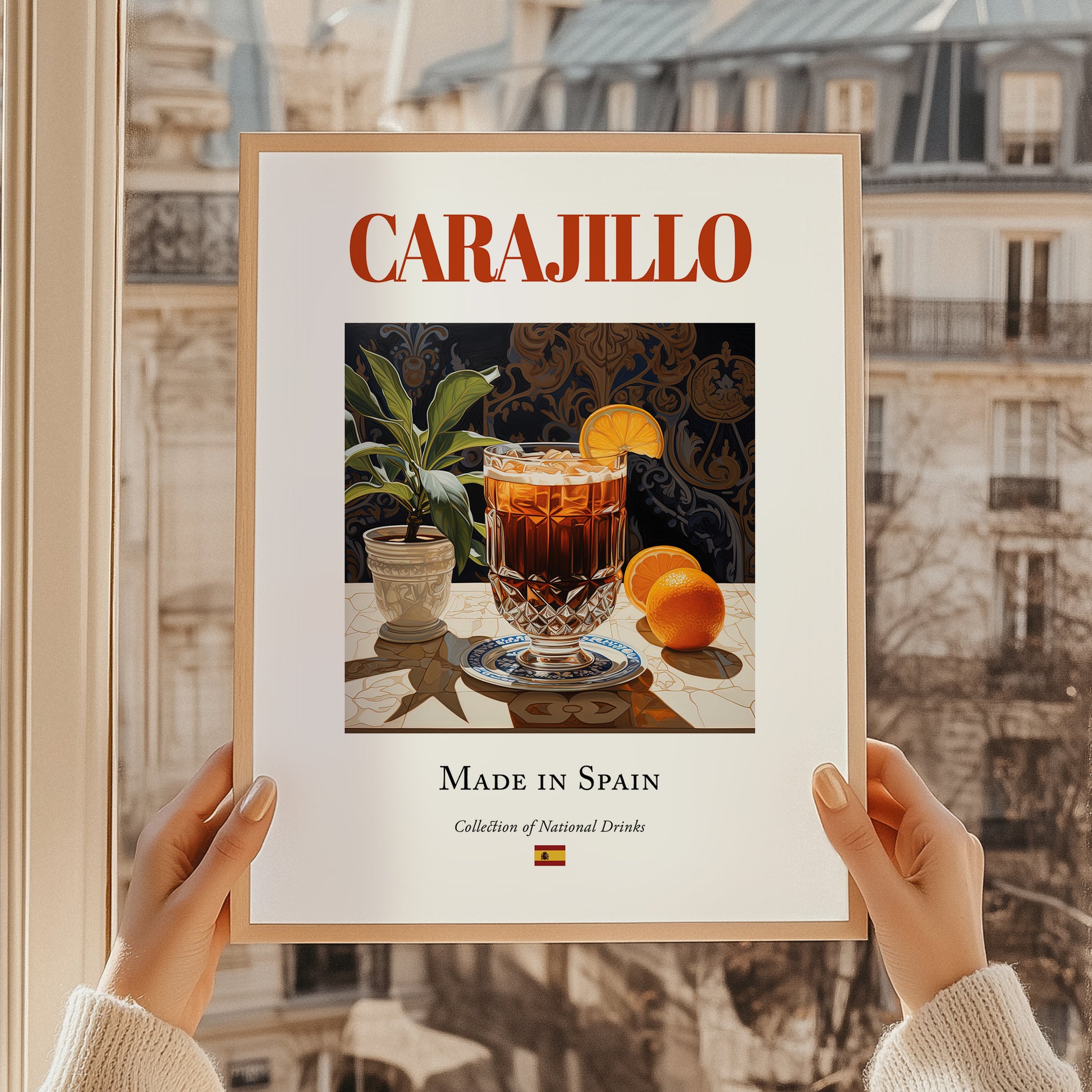Carajillo – Spanish Coffee, Konditorei Still Life, styled in a charming Paris street view