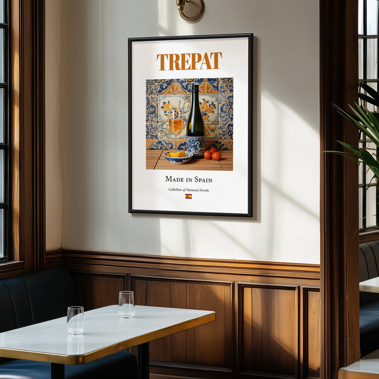 Trepat – Spanish Red Wine, Vineyard Terrace Print, clean layout with no caption