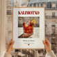 Kalimotxo – Spanish Cocktail Drink, Speakeasy Illustration, styled in a charming Paris street view