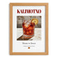 Kalimotxo – Spanish Cocktail Drink, Speakeasy Illustration, set in oak frame