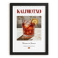 Kalimotxo – Spanish Cocktail Drink, Speakeasy Illustration, in sleek black frame
