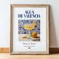 Agua de Valencia – Spanish Cocktail Drink, Rooftop Terrace Poster, in wooden frame leaning on the floor