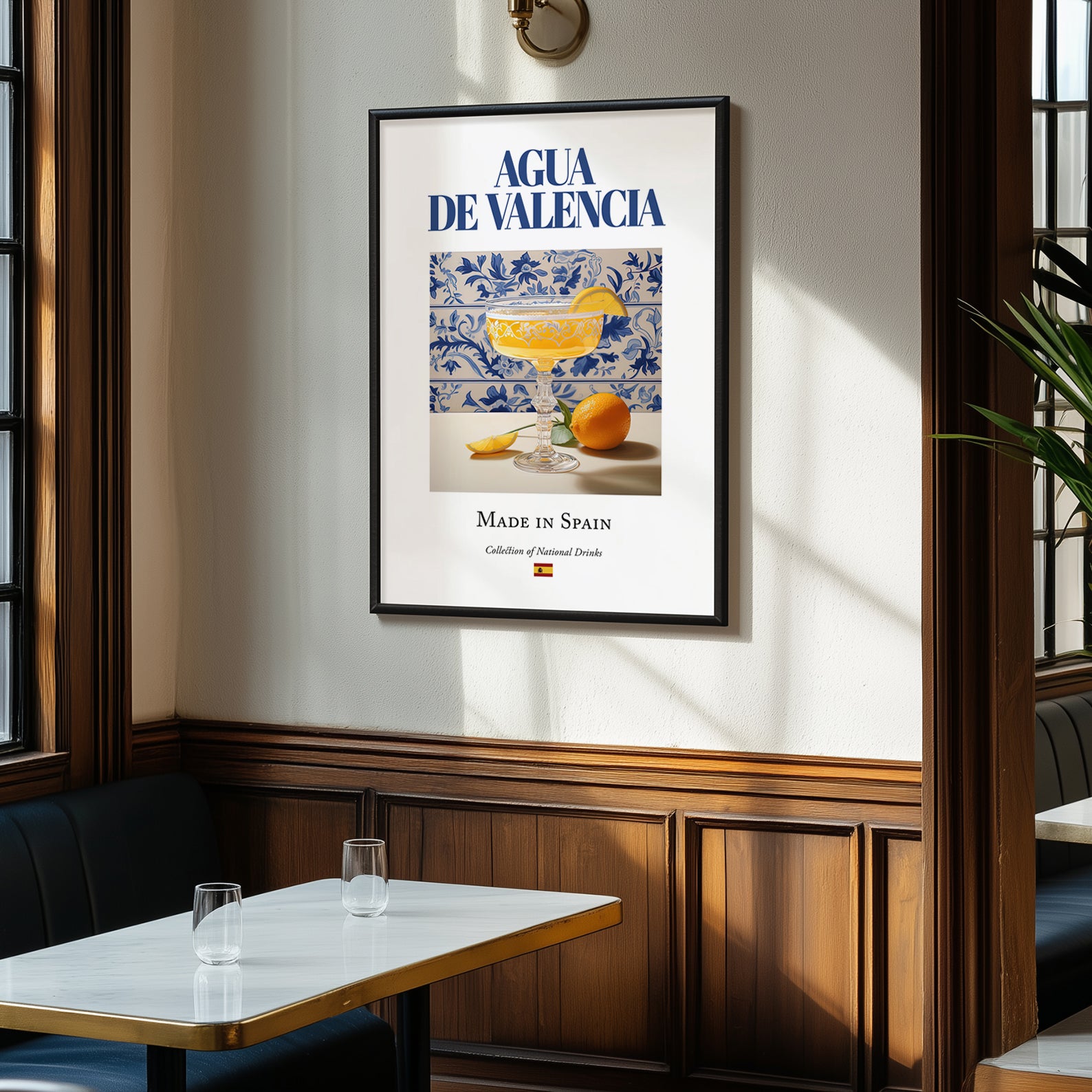 Agua de Valencia – Spanish Cocktail Drink, Rooftop Terrace Poster, clean layout with no caption