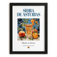 Sidra de Asturias – Spanish Cider Cider, Farmers’ Market Stall Print, in sleek black frame