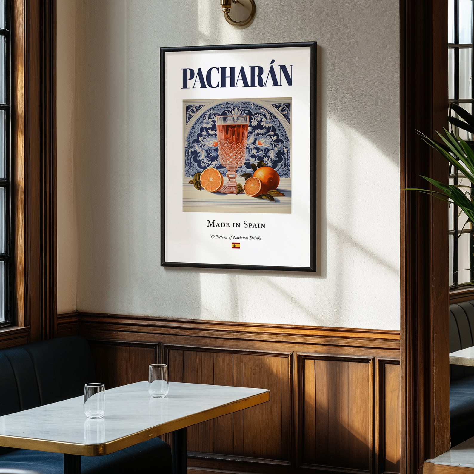 Pacharán – Spanish Liqueur Drink, Jazz Bar Poster, clean layout with no caption