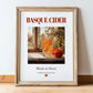 Basque Cider – Spanish Cider Cider, Country Pub Poster, in wooden frame leaning on the floor