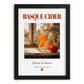 Basque Cider – Spanish Cider Cider, Country Pub Poster, in sleek black frame
