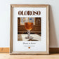 Oloroso – Spanish Dessert Wine, Vinoteca Art, in wooden frame leaning on the floor