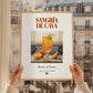 Sangría de Cava – Spanish Cocktail Drink, Beach Bar Painting, styled in a charming Paris street view