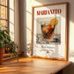 Marianito – Spanish Cocktail Drink, Beach Bar Painting, no-text version framed in wood