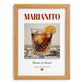 Marianito – Spanish Cocktail Drink, Beach Bar Painting, set in oak frame