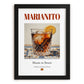 Marianito – Spanish Cocktail Drink, Beach Bar Painting, in sleek black frame