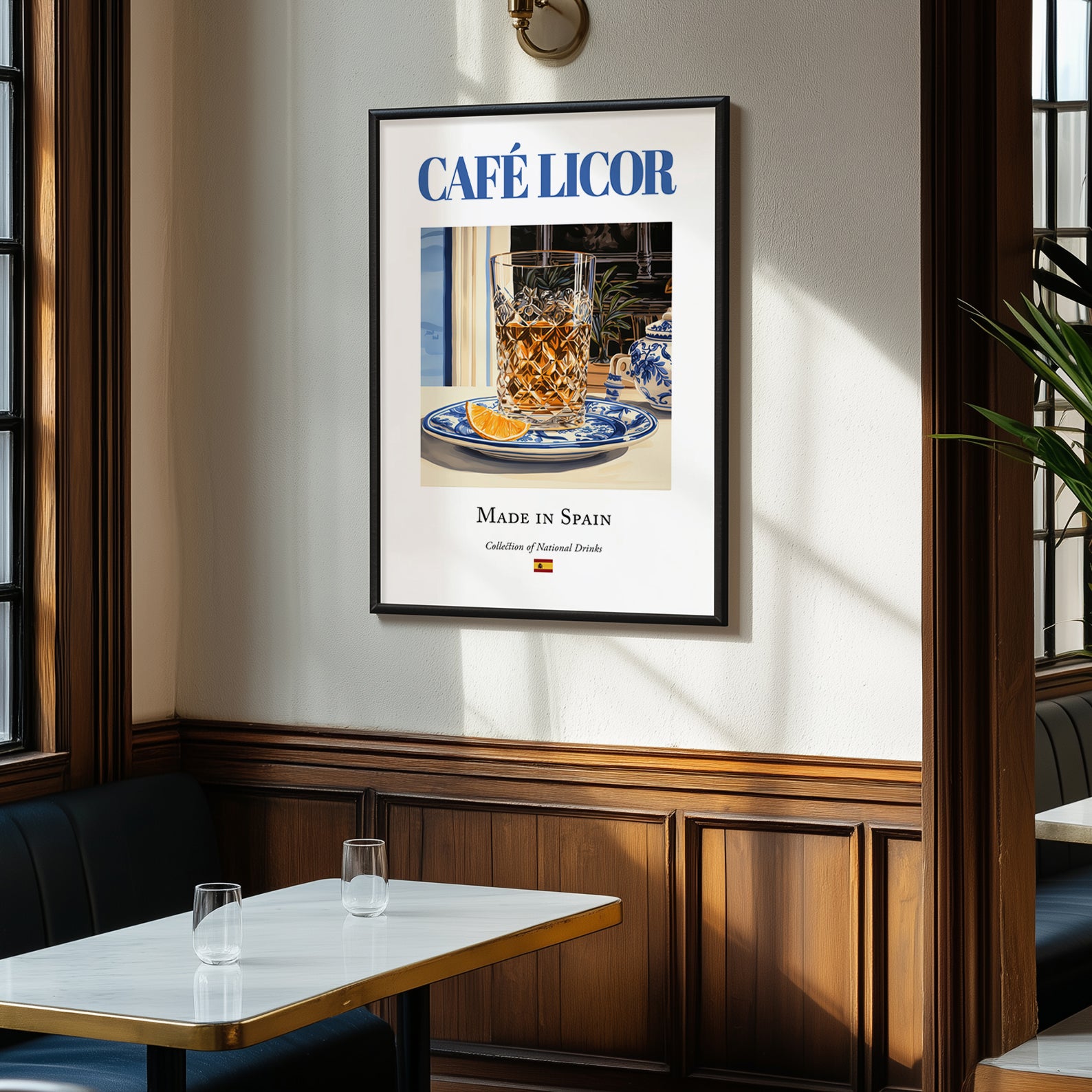 Café licor – Spanish Coffee, Coffeehouse Poster, clean layout with no caption