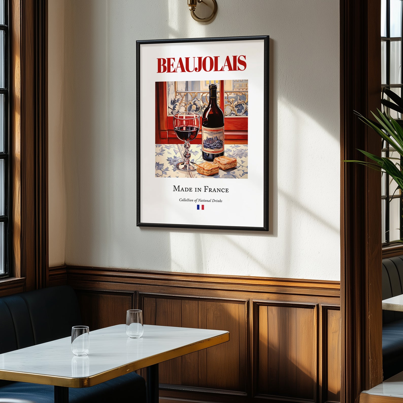 Beaujolais – French Red Wine, Vinoteca Painting, clean layout with no caption