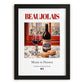 Beaujolais – French Red Wine, Vinoteca Painting, in sleek black frame