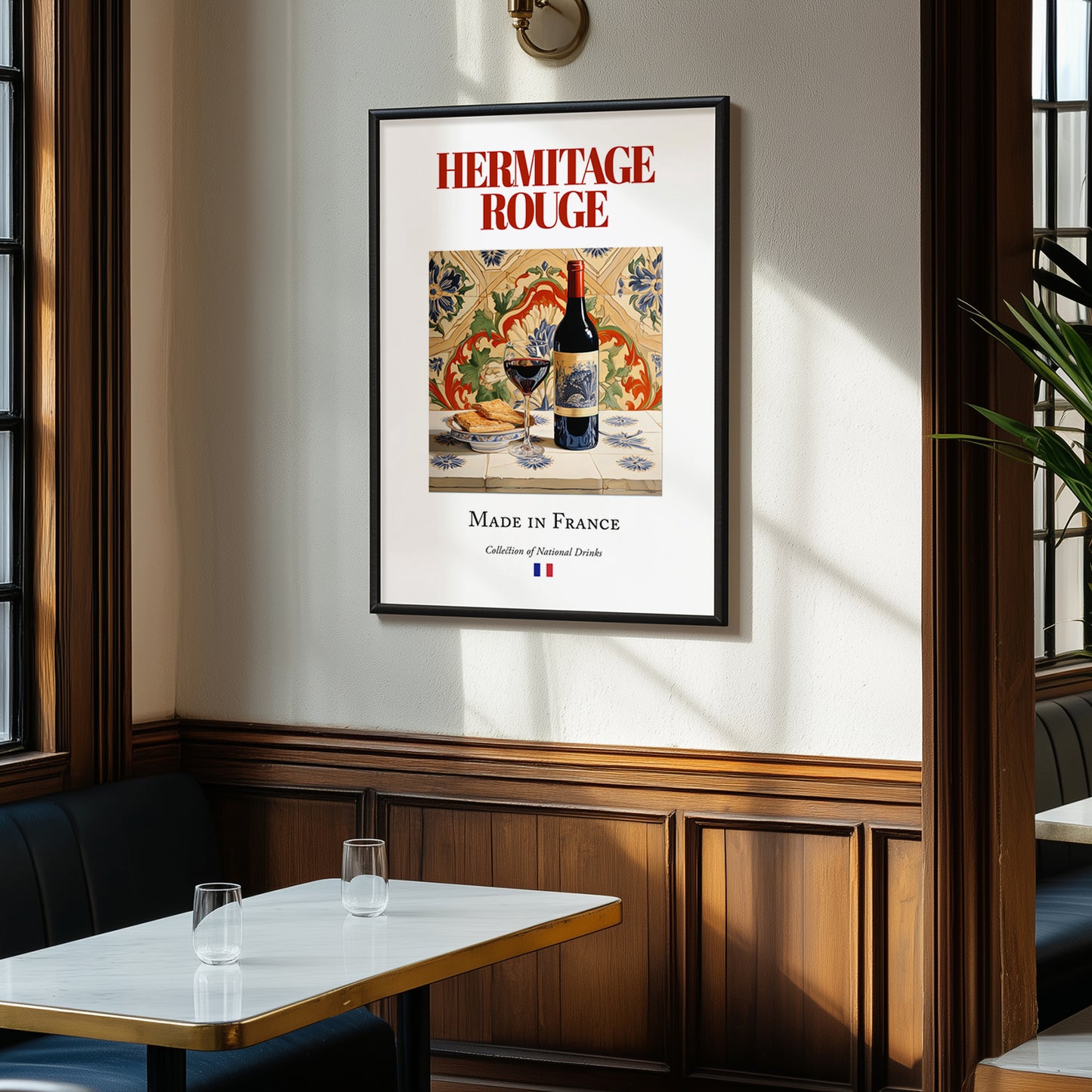 Hermitage rouge – French Red Wine, Vinoteca Poster, clean layout with no caption
