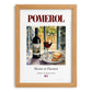 Pomerol – French Red Wine, Wine Bar Print, set in oak frame