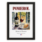 Pomerol – French Red Wine, Wine Bar Print, in sleek black frame