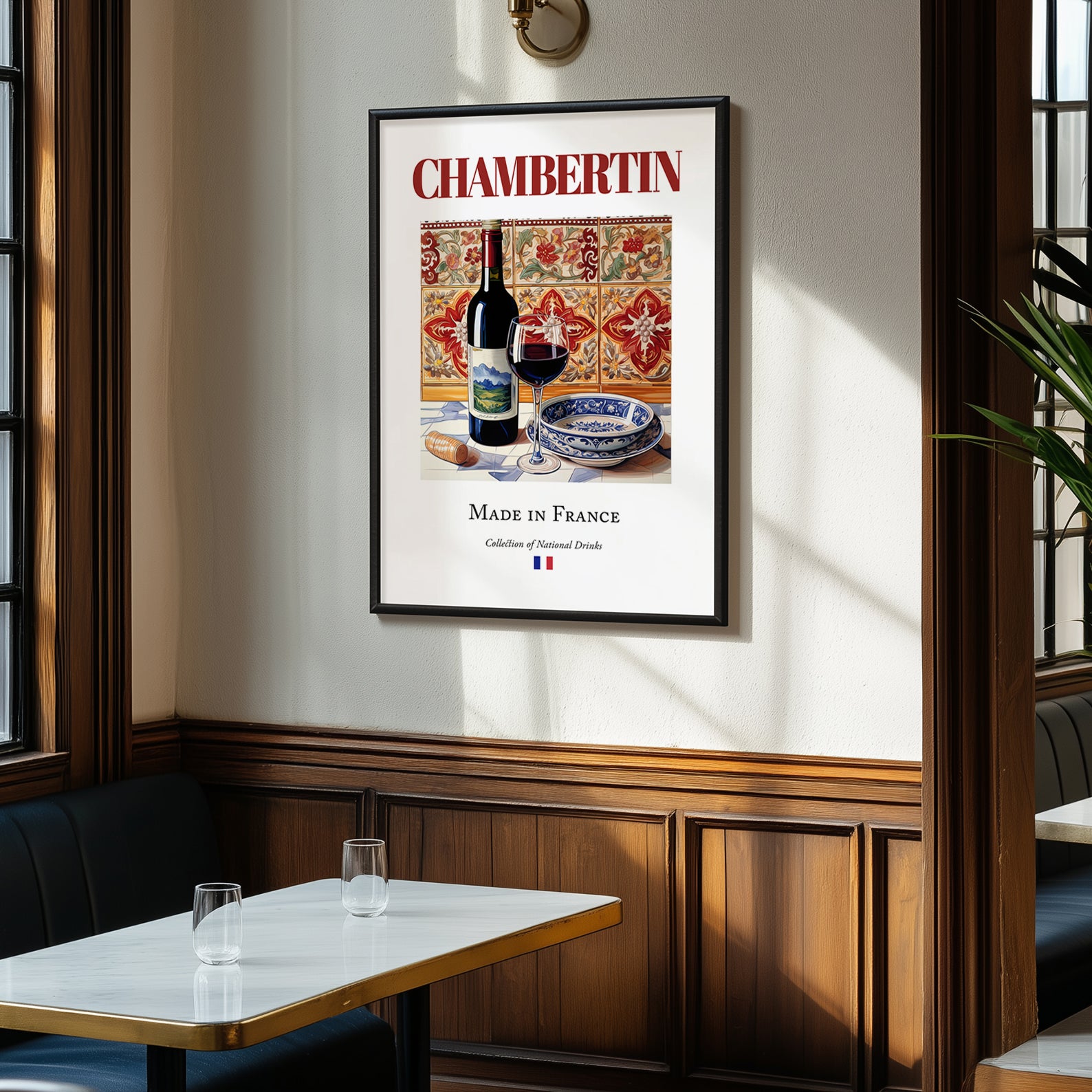 Chambertin – French Red Wine, Wine Bar Painting, clean layout with no caption
