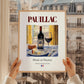 Pauillac – French Red Wine, Wine Bar Wall Decor, styled in a charming Paris street view