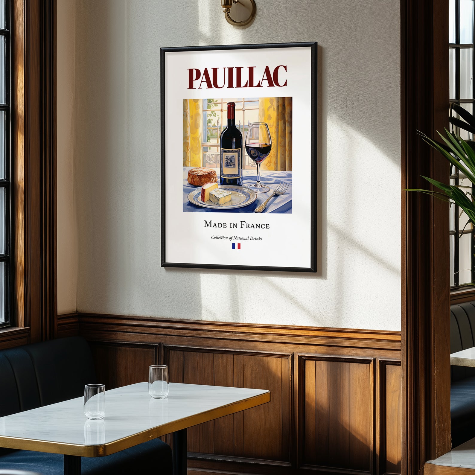 Pauillac – French Red Wine, Wine Bar Wall Decor, clean layout with no caption