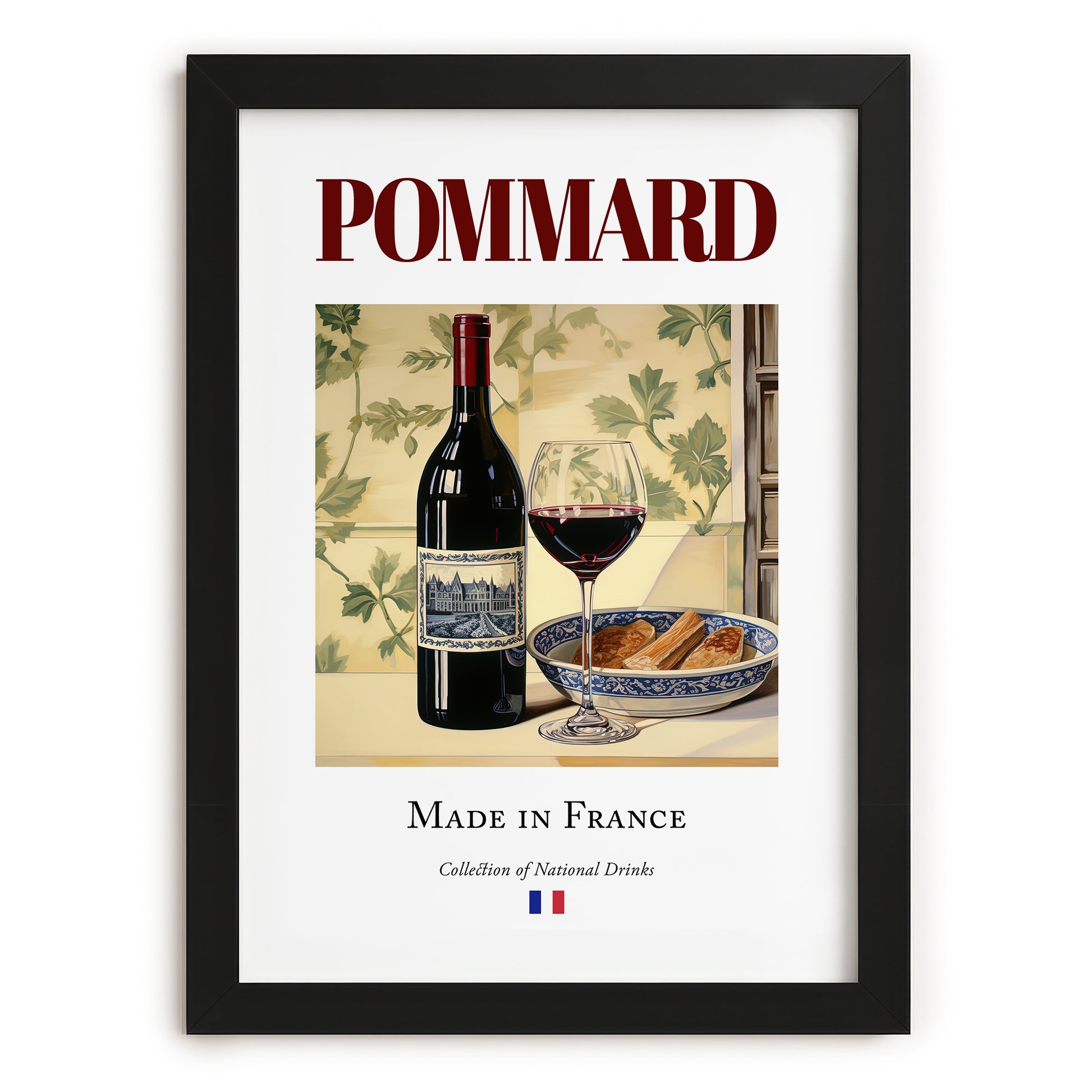 Pommard – French Red Wine, Vinoteca Poster, in sleek black frame