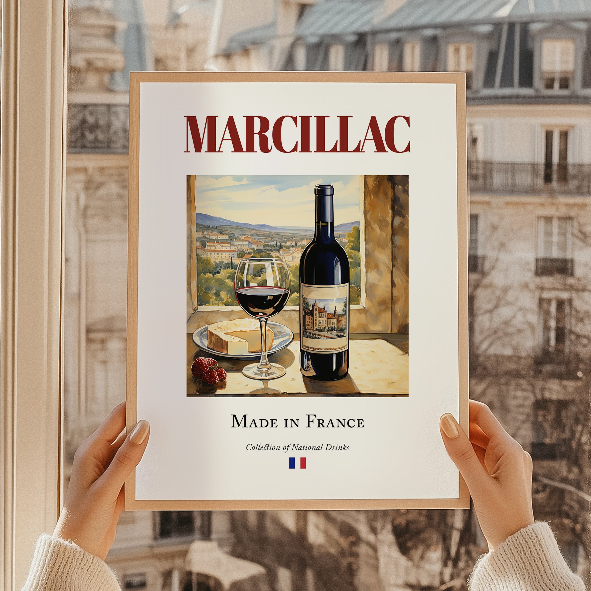 Marcillac – French Red Wine, Vinoteca Wall Decor, styled in a charming Paris street view