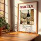 Marcillac – French Red Wine, Vinoteca Wall Decor, no-text version framed in wood